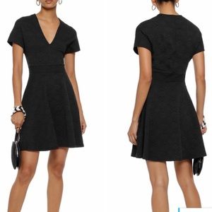 Opening Ceremony jacquard V-neck black mini dress